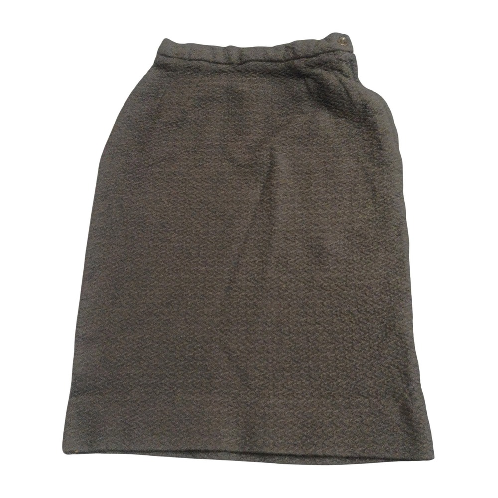 Vintage ILGWU Pencil Skirt Women XS Dark Navy Blue Textured Knit Mod Retro